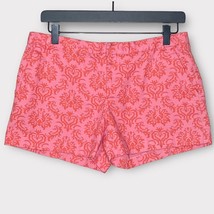 GAP Barbie pink &amp; orange damask print flat front cotton chino shorts size 4 - £15.21 GBP