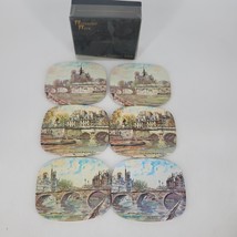 Worcester Ware Savoy Cocktail Mats Paris France Scenes with Cork Backing... - $12.21