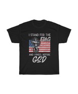 Patriotic Christian T-Shirt &quot;Stand For Flag, Kneel Before God&quot; Unisex Me... - £15.68 GBP