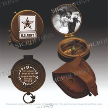United States Army Personalized Brass Compass Gift With Leather Cover. - £21.91 GBP