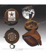 United States Army Personalized Brass Compass Gift With Leather Cover. - $28.94