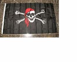 AES Moon Knives 3x5 Jolly Roger Red Hat Flag Rough Tex Knitted Flag 3x5 Banner - - £4.39 GBP