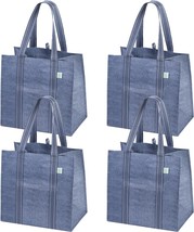 4 Pack Reusable Grocery Bags Heavy Duty Shopping Bags with Handles Bags for Shop - £37.25 GBP