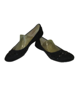 CL by Laundry Ballet Flat Shoes Womens Size 7 37.5 Hillary Black Beaded ... - $12.86