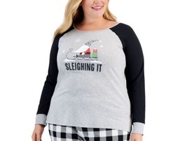 allbrand365 designer Womens Plus Size Printed Pajama Top Only,1-PC,3X - £25.05 GBP