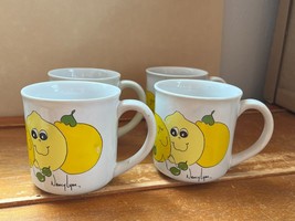 Vintage Lot of 4 Daekor Marked Nancy Lynn Signed Yellow Lemons w Face Ce... - £15.14 GBP