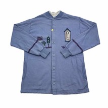 Arts Unlimited Sportswear Sweater Mens S Blue Button Up Long Sleeve Swea... - $22.75