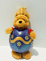 Winnie The Pooh Christmas Ornament 14&quot; Plush Stuffed Animal Purple Gold - $15.00