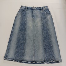 Wash Lab WL2374S Women's Wix Blue Cotton Blend Denim Skirt Size 30 image 14