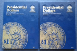 Damaged Set of 2 Whitman Presidential Dollar P&amp;D Coin Folder 1 &amp;2 2007-2... - £10.18 GBP