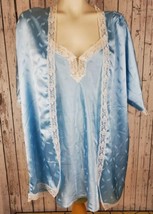 Vtg California Dynasty Nightgown &amp; Cover 2pc Sleepwear Set Kimono Lace S... - £23.14 GBP