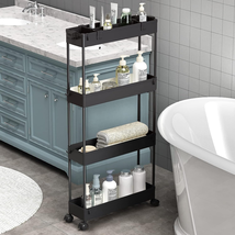 Slim Storage Cart 4 Tier,Bathroom Organizer Rolling Utility - $29.21