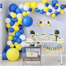 Sunshine Celebration Balloon Garland Kit - 90 Pack Blue Yellow White Latex Ballo - £19.47 GBP