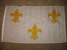 3X5 White 3 Fleur De Lis New Orleans French Flag 3&#39;X5&#39; House Banner - £3.90 GBP