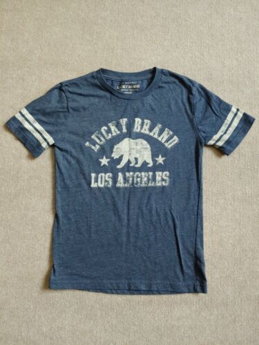 Lucky Brand Bear T Shirt Youth Size Small Los Angeles Blue & White - $14.85