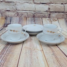 Vintage Demitasse Coffee 2 Cups and 4 Saucers Turkish Espresso Liling China - £13.88 GBP