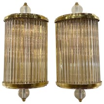 Interior Deco Vintage Style Brass &amp; Glass Rod Ship Wall Sconce Lamp Lot ... - £785.51 GBP