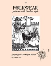 Folkwear #303 English Cottage Kitchen Apron Sewing Pattern Only folkwear303 - $26.95
