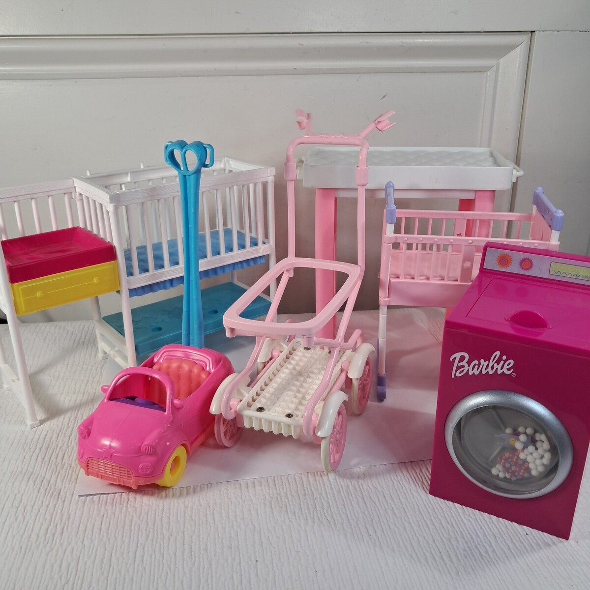 Barbie baby set Midge strollers crib Changing Table washing machine Skipper - $41.00
