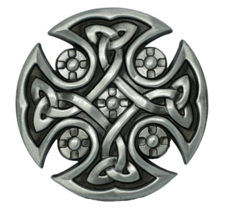 Celtic Knot Belt Buckle Shield Cross For 40mm Belt Pagan Norse Viking Gi... - £28.95 GBP