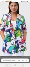 Joseph Ribkoff- Colorful Artsy Faces Womens Sz. Usa 10 Uk 12 Blazer Jacket - £101.95 GBP