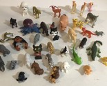 Mixed Animal Lot Of 37 Toys Deer Alligator Monkeys Hippo Dog Shark T7 - $14.84