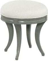 Vanity Seat Woodbridge Gray Sahara Beige Linen Upholstered Swivel Stool Round - £639.88 GBP