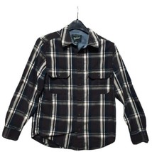 Woolrich Button Shirt Mens Medium Brown Blue Plaid Cotton Long Sleeve Pockets - £11.50 GBP