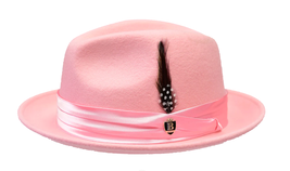 Mens Bruno Capelo Hat Australian Wool Crushable Fedora Giovani UN126 Pink - £52.63 GBP