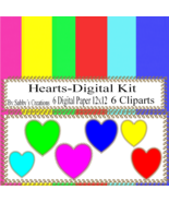 Hearts Digital Kit 10-Digtial Paper-Bunny-Egg-Art Clip-Gift Tag-Jewelry-... - $37.30 MXN