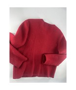 Vintage Talbots Sweater Womens Size 12 Red Cardigan Blazer 100% Wool Jac... - $38.40