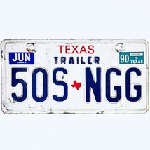 1990 United States Texas Base Trailer License Plate 50S NGG - $16.82