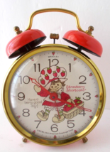 STRAWBERRY SHORTCAKE 1981 Bradley Working Clock Red Alarm Bells - £63.11 GBP