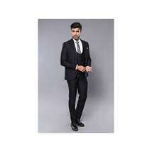 Men 3pc European Vested Suit WESSI by J.VALINTIN Extra Slim Fit JV9 Black corded image 9