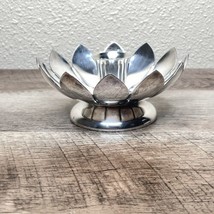 Vintage Footed Candle Holder- Silver Plate-Reed &amp; Barton 3001 Lotus Flower - $12.86