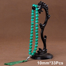 Natural Stone Black Agates Bead Tassel Pendant 33 Prayer Beads Islamic M... - $15.38