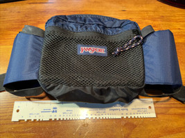 Jansport Vintage Waist Bag Navy Blue Zip Fanny Pack 90s USA - £15.81 GBP