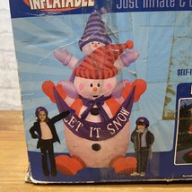 Gemmy Giant 8ft Christmas Snowman “Let It Snow”Airblown Inflatable Lawn Decor - £43.15 GBP