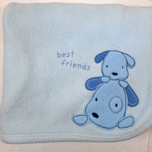 Carter's Just One Year best friends Puppy Dog Baby Blanket Blue Fleece Vintage - $20.00