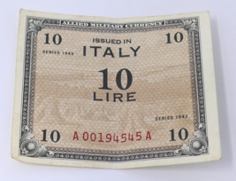Italy 1943 Allied Military Currency WWII Italy 10 Lire Banknote - $29.99