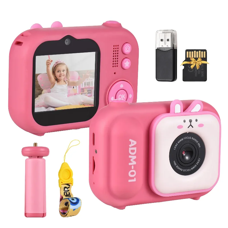 Cute Cartoon Kids Camera Toys 2.4in IPS Screen Video Camera 48MP Dual Lens with - £34.91 GBP+
