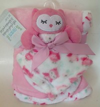 Regent Pink White Plush 30x40 Baby Blanket &amp; Matching Kitten Lovey 2 Pc Set - £18.09 GBP
