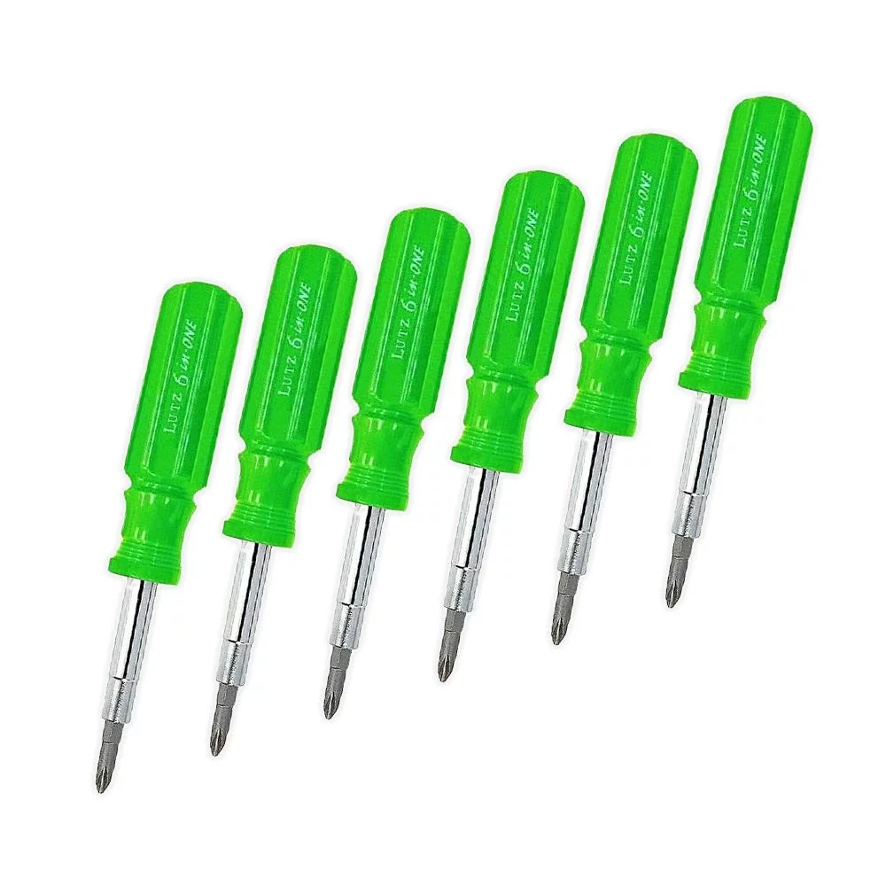 Lutz 6-IN-1 Ratcheting Screwdriver, Green (Pack of 6) - $49.87