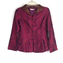 Jing Xia Gang  Womens Shirt Size M Medium Pink Long Sleeve Iridescent Knot Tie - £20.16 GBP
