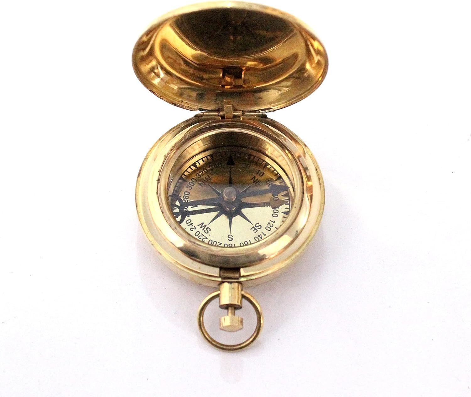 Authentic Vintage Style Brass Pocket Compass Nautical Collectible Retro ... - $14.84