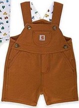 Boys Shortalls Carhartt Brown Overalls Shorts Summer Toddler-size 12 months - £18.36 GBP