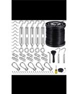 Globe String Light Suspension Kit Outdoor Light Guide Wire 170FT Coated ... - $19.79