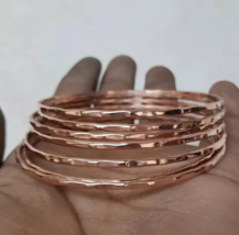 Set Of 7 Pc Pure Copper Bangles, Women Bracelet Bangle, Healing Bangles,... - $431.17 MXN+