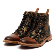 Men&#39;s Retro Fashion Boots Lace-up Men Ankle Boots British Style Spring Autumn Ca - £60.44 GBP