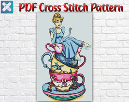 Princess Cinderella Cross Stitch Pattern / Disney Princess Cross Stitch Pattern - £3.93 GBP